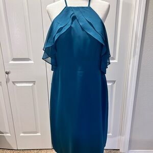 Elegant Teal Halter Dress